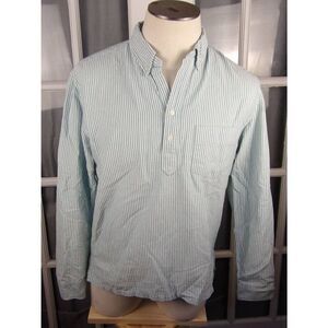 The Nutter Mens‎ Green White Striped Shirt Large
